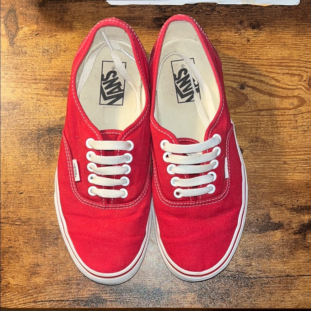 Vans Red Canvas Sneakers